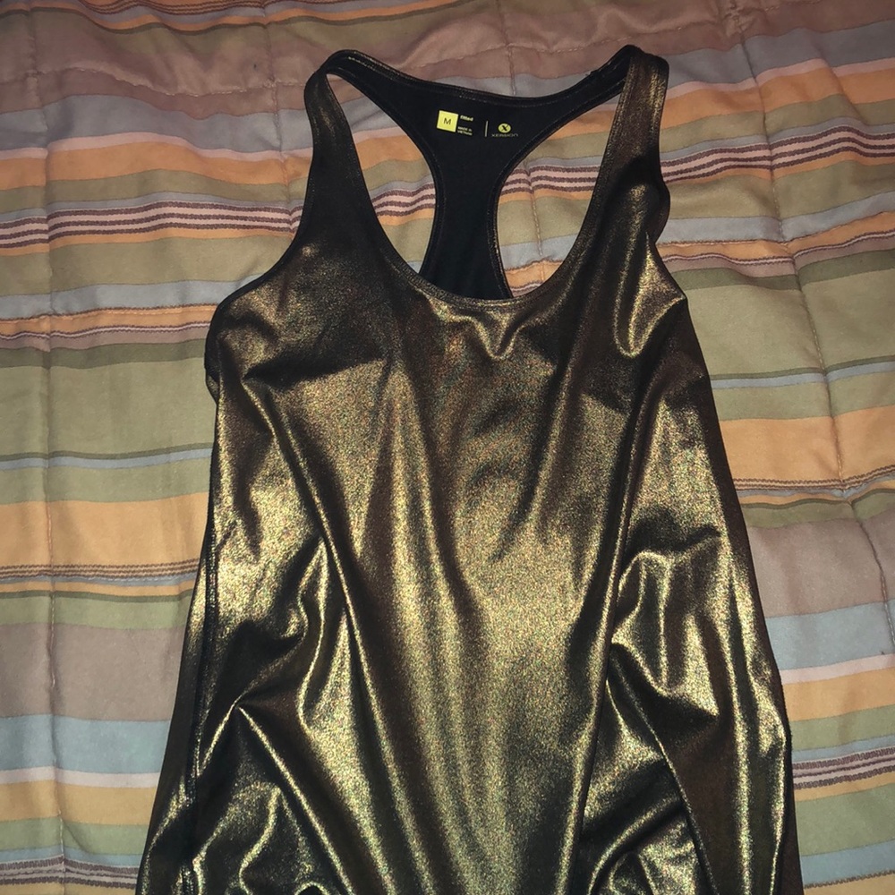 gold racerback tank top
